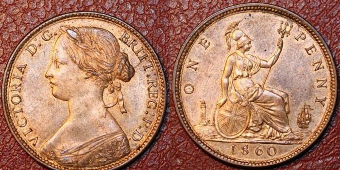 a Bun Head penny from 1860