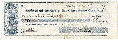 Abraham Lincoln cheque 