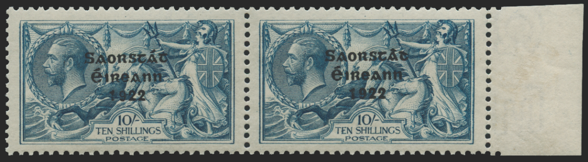 Paul Fraser Collectibles | IRELAND 1922-23 10s dull grey-blue "Seahorse" variety, SG66b
