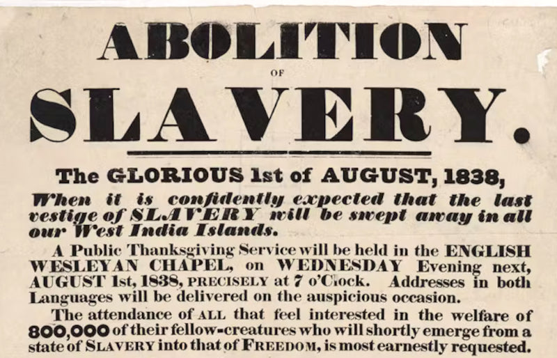 The abolition of Slavery in Jamaica in 1838 was celebrated throughout the British Empire.