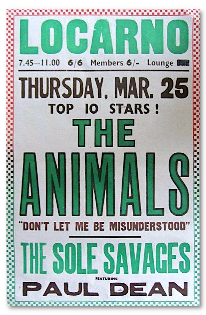 Paul Fraser Collectibles | The Animals at the Locarno ballroom, Swindon, UK - 1965