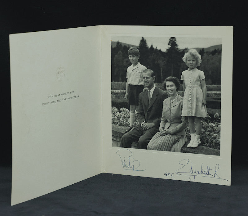 Paul Fraser Collectibles | Queen Elizabeth II & Prince Philip signed 1955 Royal Christmas card