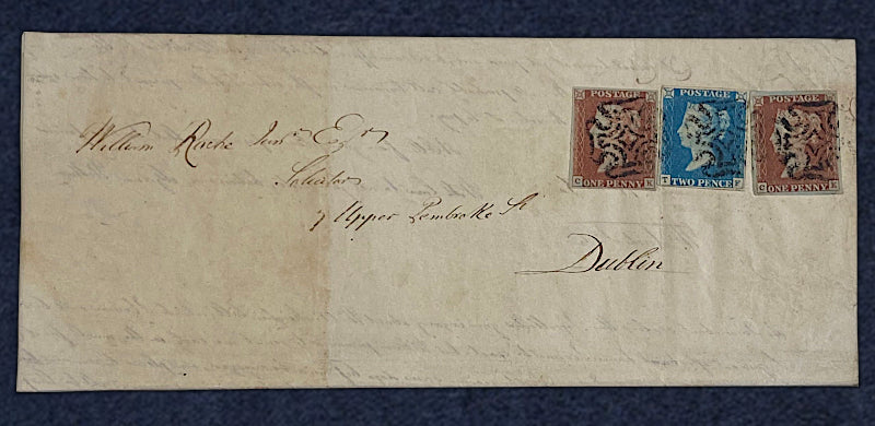 Paul Fraser Collectibles | Great Britain 1840 2d blue combination usage with 1841 1d red-brown