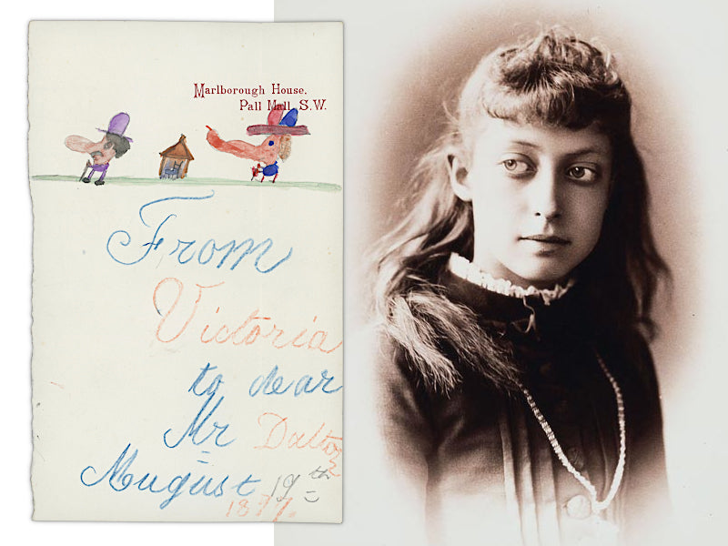 Paul Fraser Collectibles | A second page of artwork signed by George's younger sister, Princess Victoria.