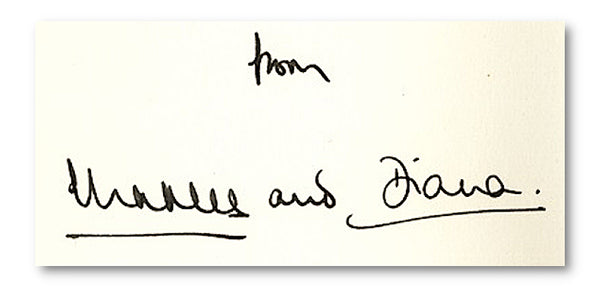 The signatures of Prince Charles and Princess Diana