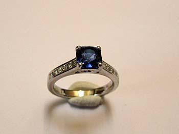 cushion cut sapphire diamond ring 