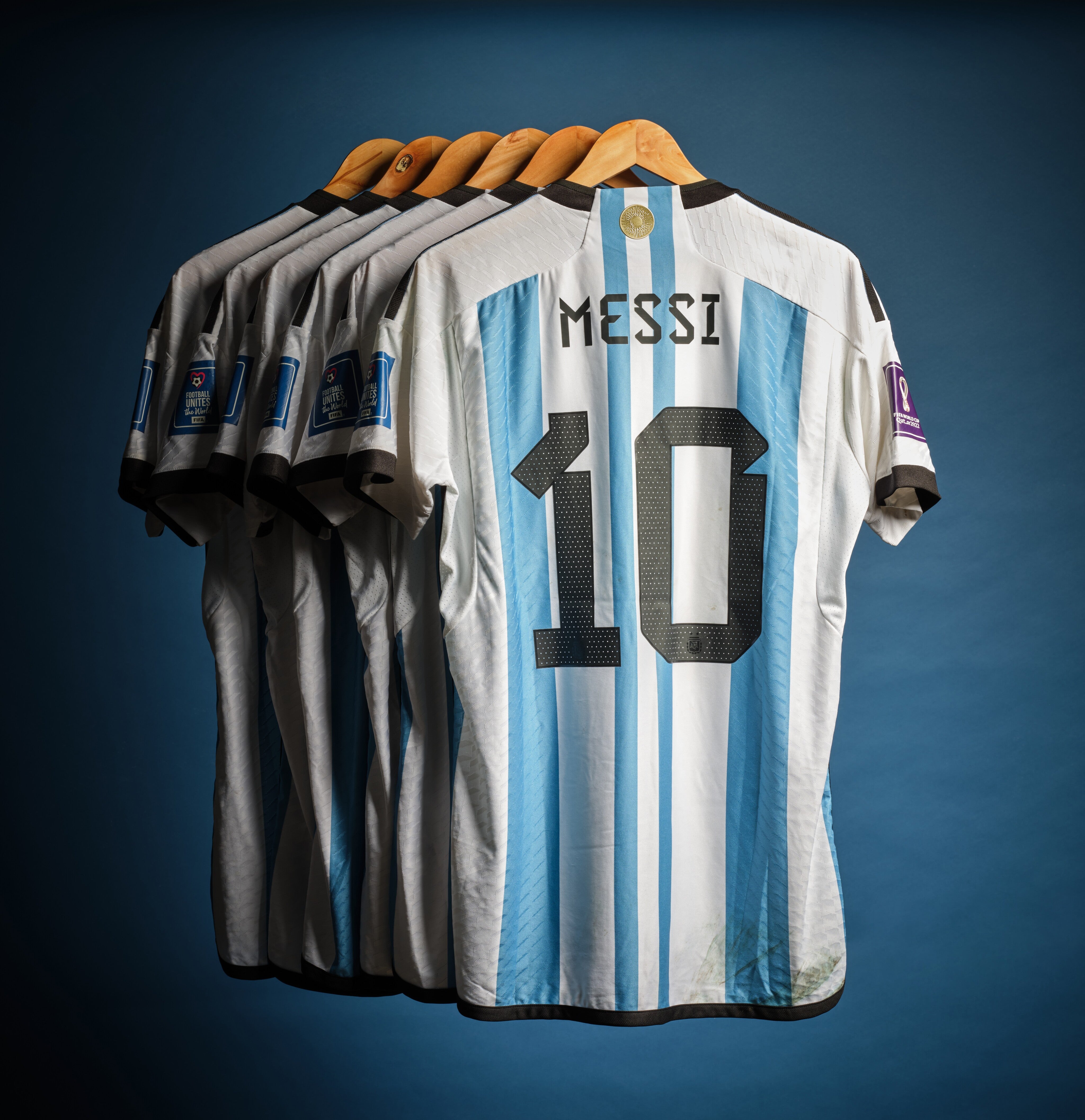 Lionel Messi collection of 6 shirts from 2022 World Cup