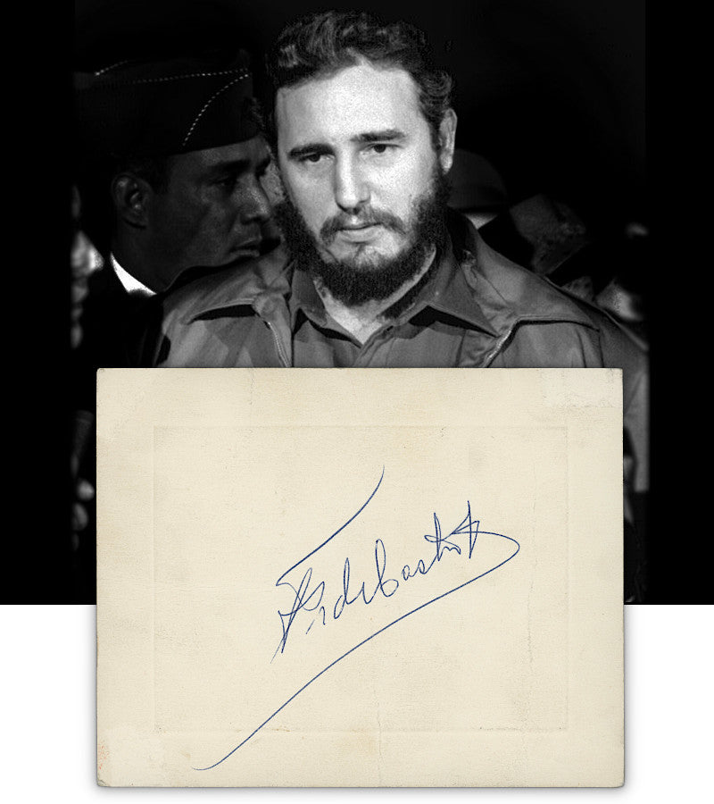 Paul Fraser Collectibles | Fidel Castro signed invitation card