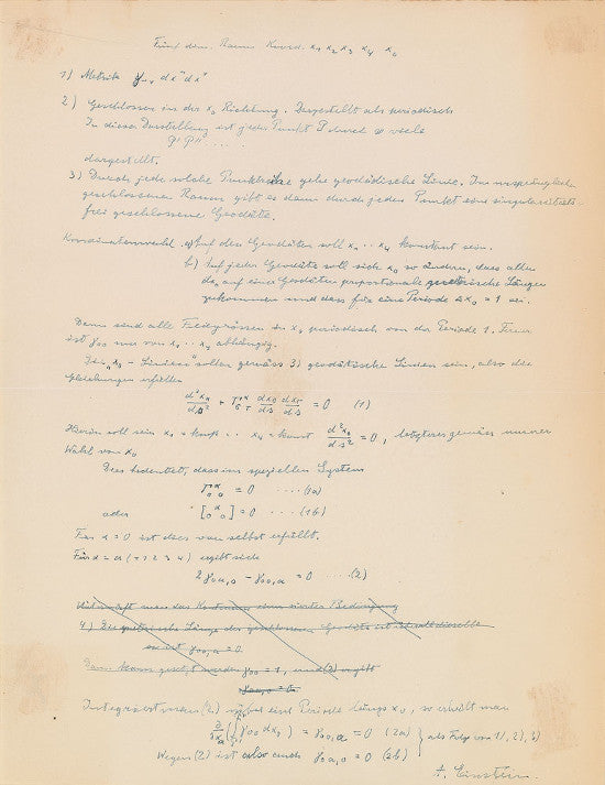 Einstein manuscript RR 