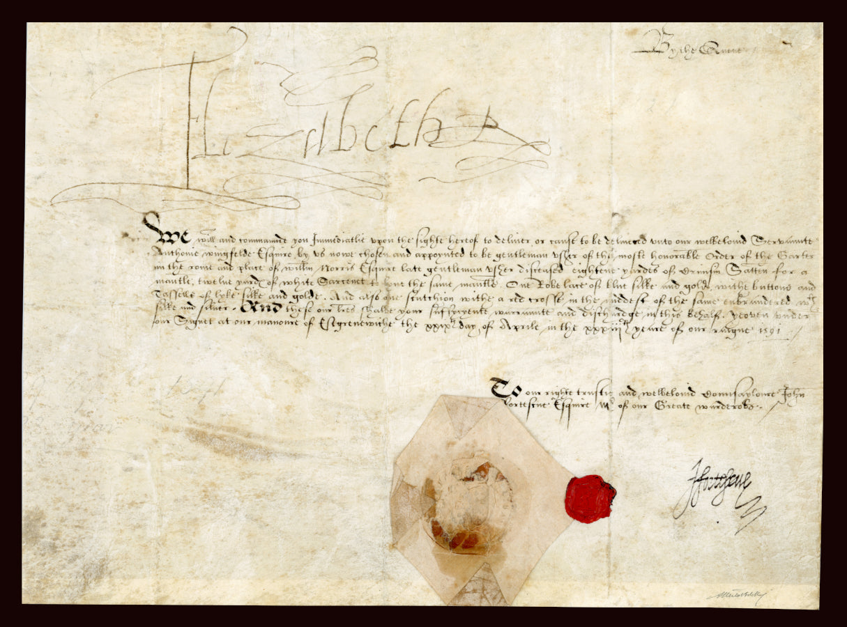 Elizabeth I signed royal manuscript