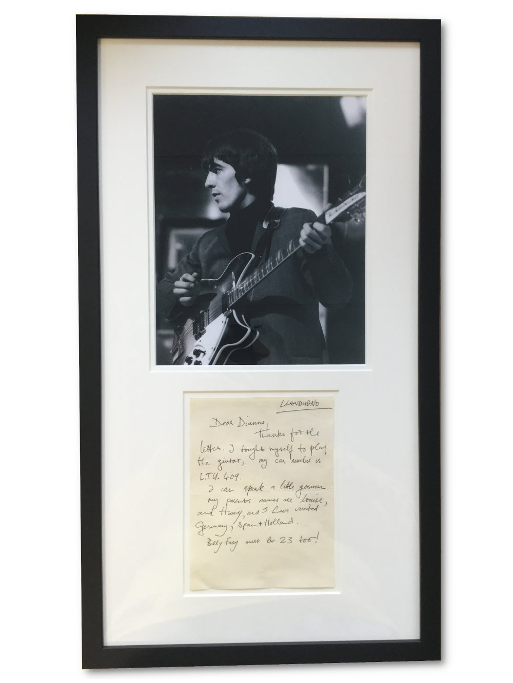 George Harrison unsigned letter