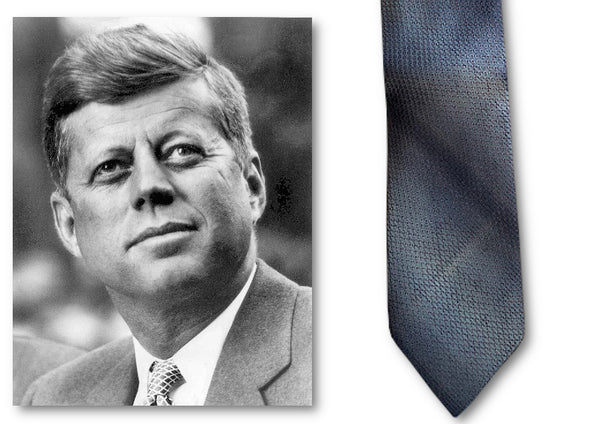 A silk necktie formerly owned and worn by John F. Kennedy