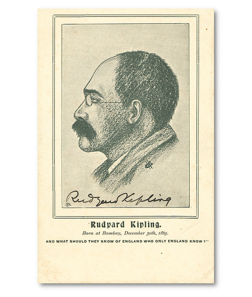 Rudyard Kipling signed postcard