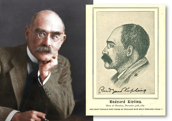 An antique postcard signed by writer Rudyard Kipling