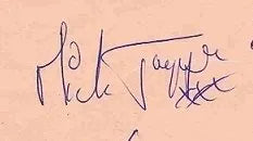 An image of Mick Jagger's signature.