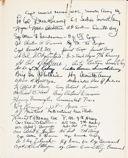 Patton visitor book funeral 