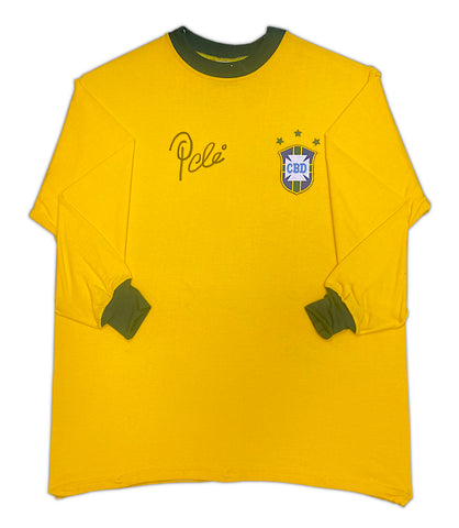 A Brazil football shirt signed by Pele