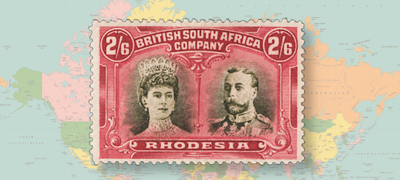 Rhodesia 1910-13 2s6d sepia and deep crimson, variety 'long gash in ear' (position 2), SG156var.