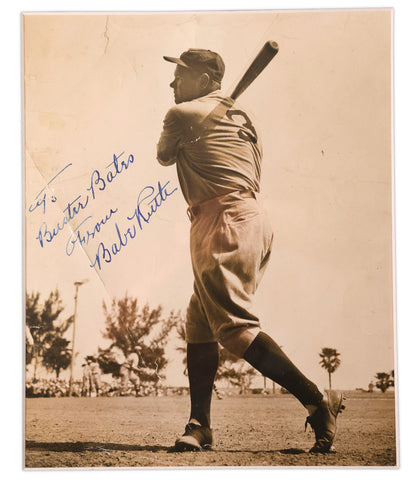 A signed photograph of Babe Ruth