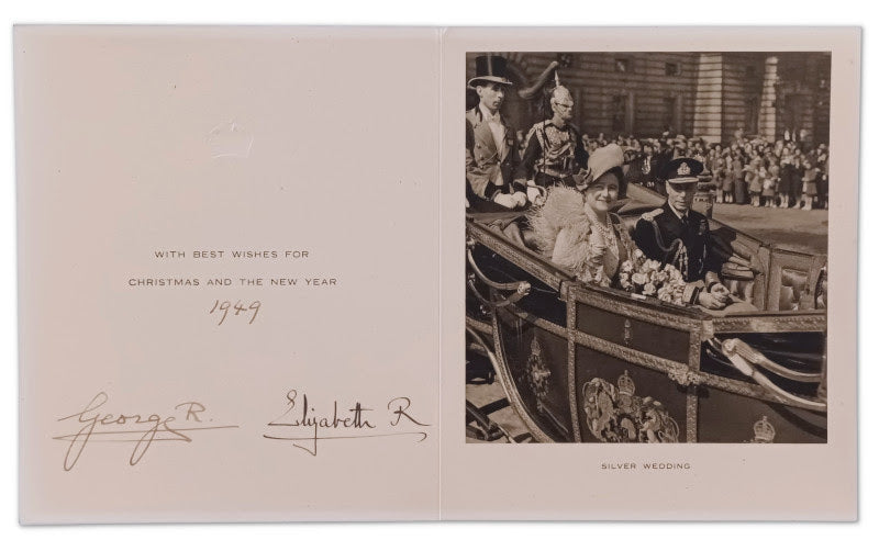 Paul Fraser Collectibles | King George VI and Queen Mother 1949 signed Christmas card