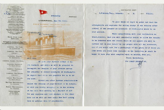 White Star Line letter 