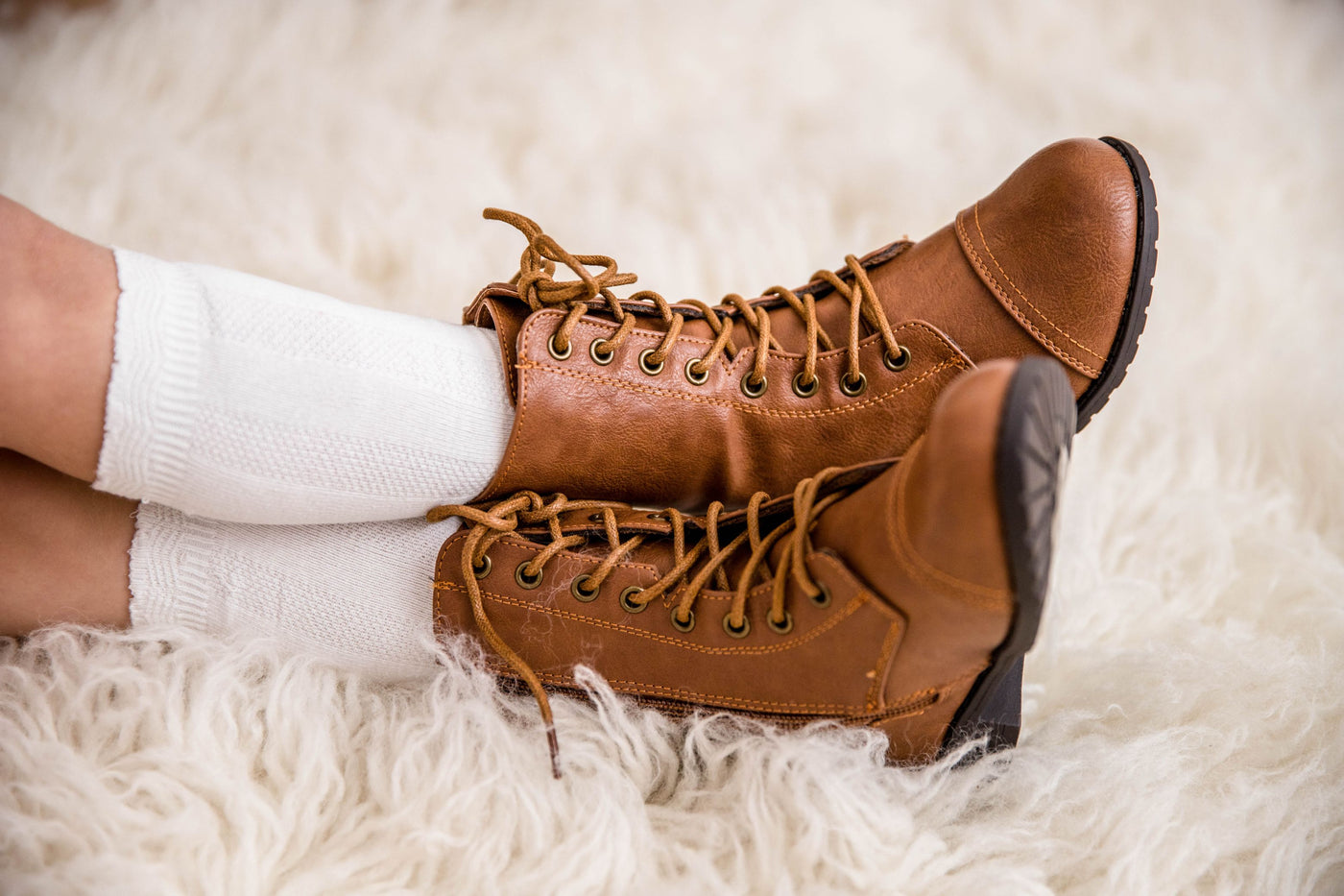 orange lace up boots