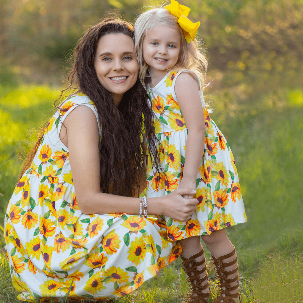 mommy and me sunflower dresses