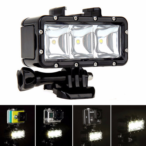 30m Underwater Light Waterproof Diving LED Video Spot Light Lamp Mount Buckle Screw Strape Kit For GoPro Hero 4 3+ 3 Xiaomi Yi