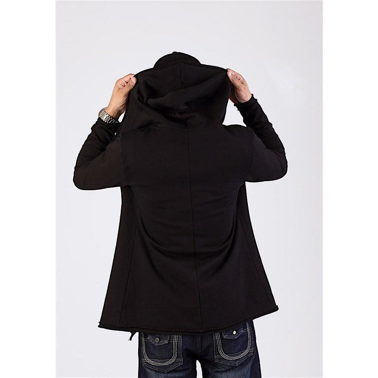 longline zip up hoodie mens