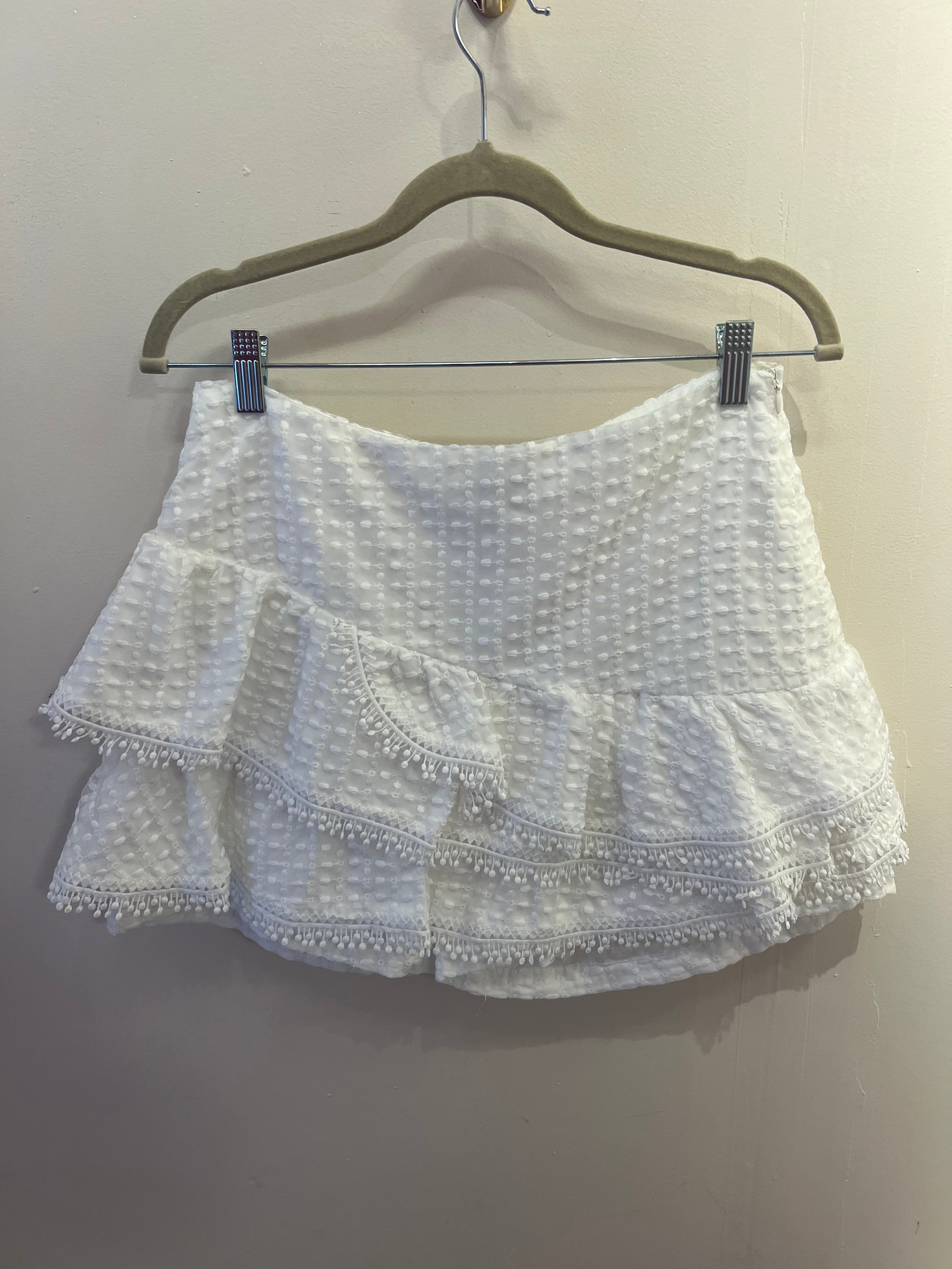 White Ruffle Lace Skirt