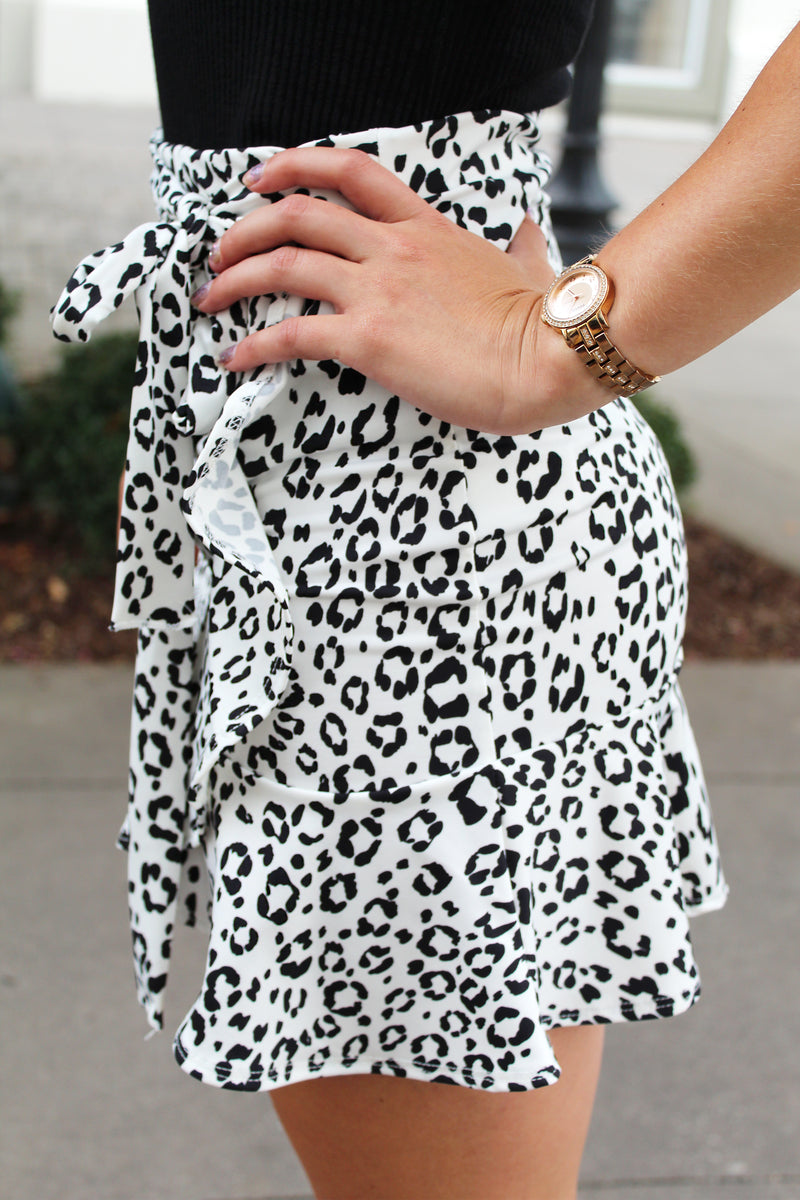 leopard print wrap mini dress