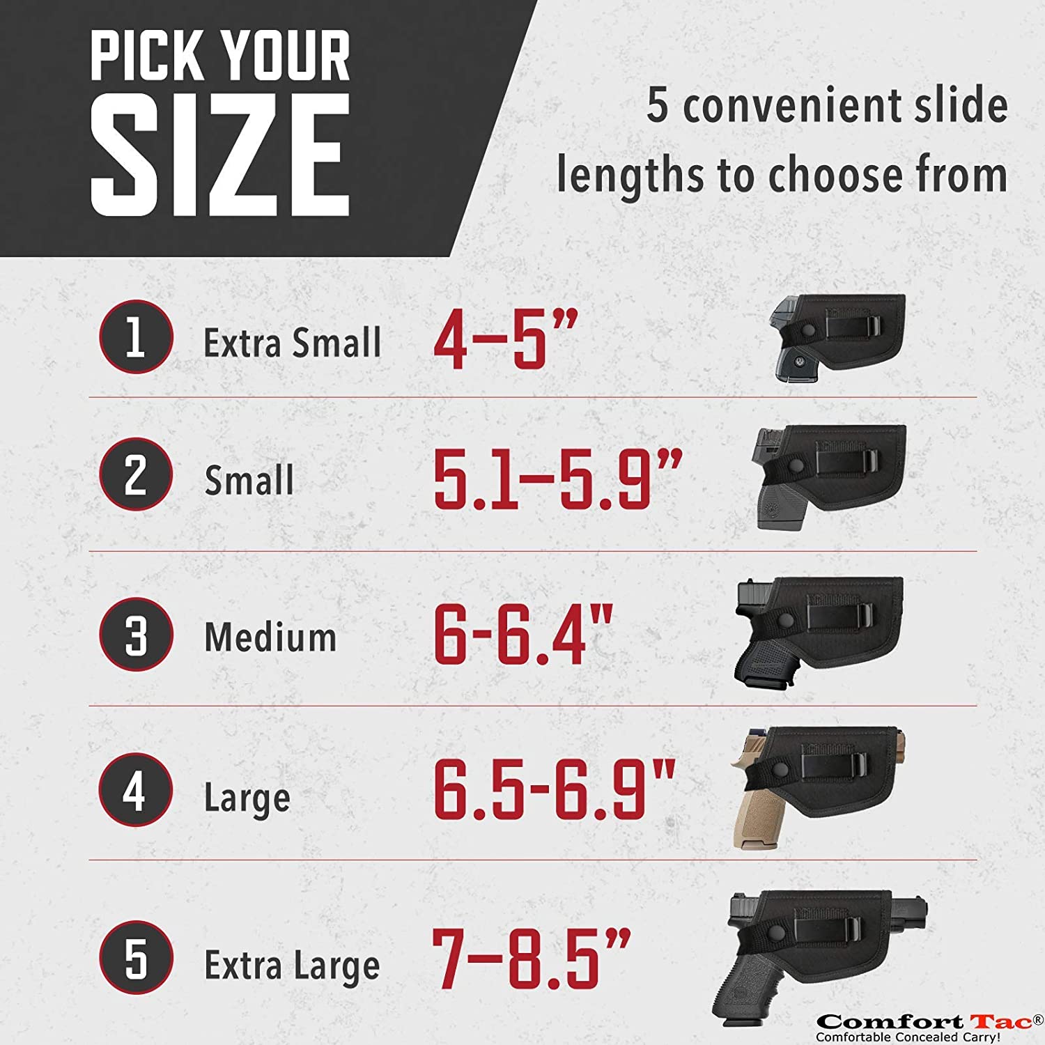 George Holster Size Chart