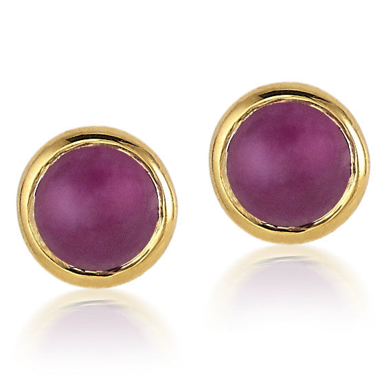 Ruby Orb Stud Earrings