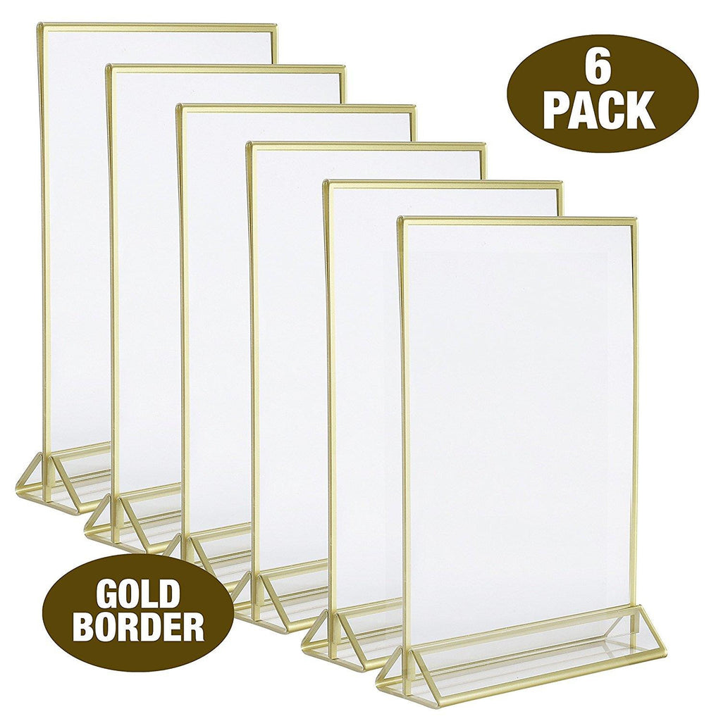 gold table sign holders