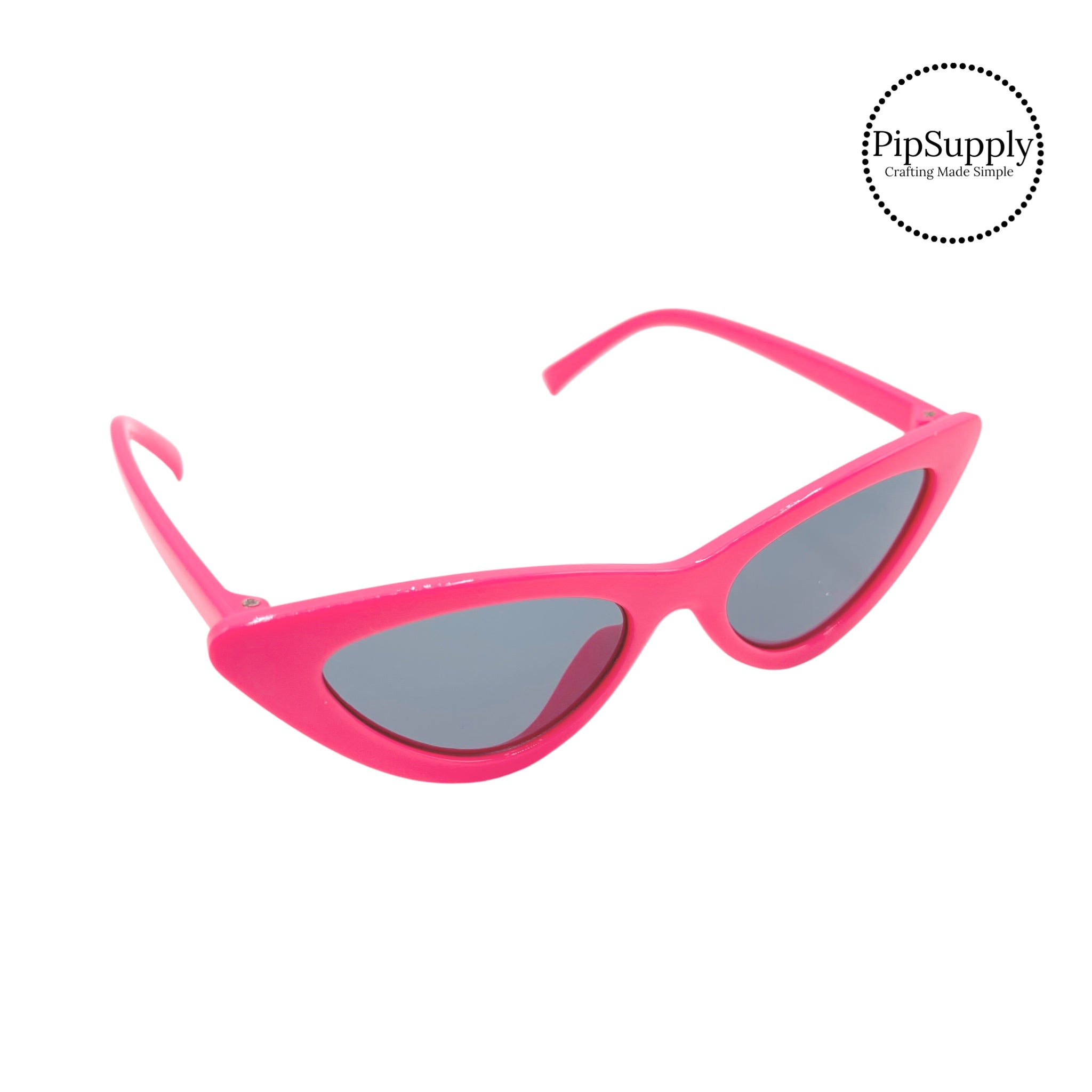 Neon Pink Cat Eye Kid Sunglasses - Solid Kid Sunglasses – Pip Supply