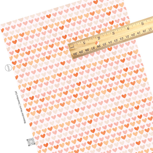 Watercolor Heart Doodles Pink Faux Leather Sheets