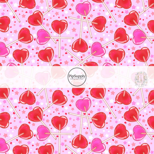 Pink Conversation Hearts Checkered Fabric By The Yard