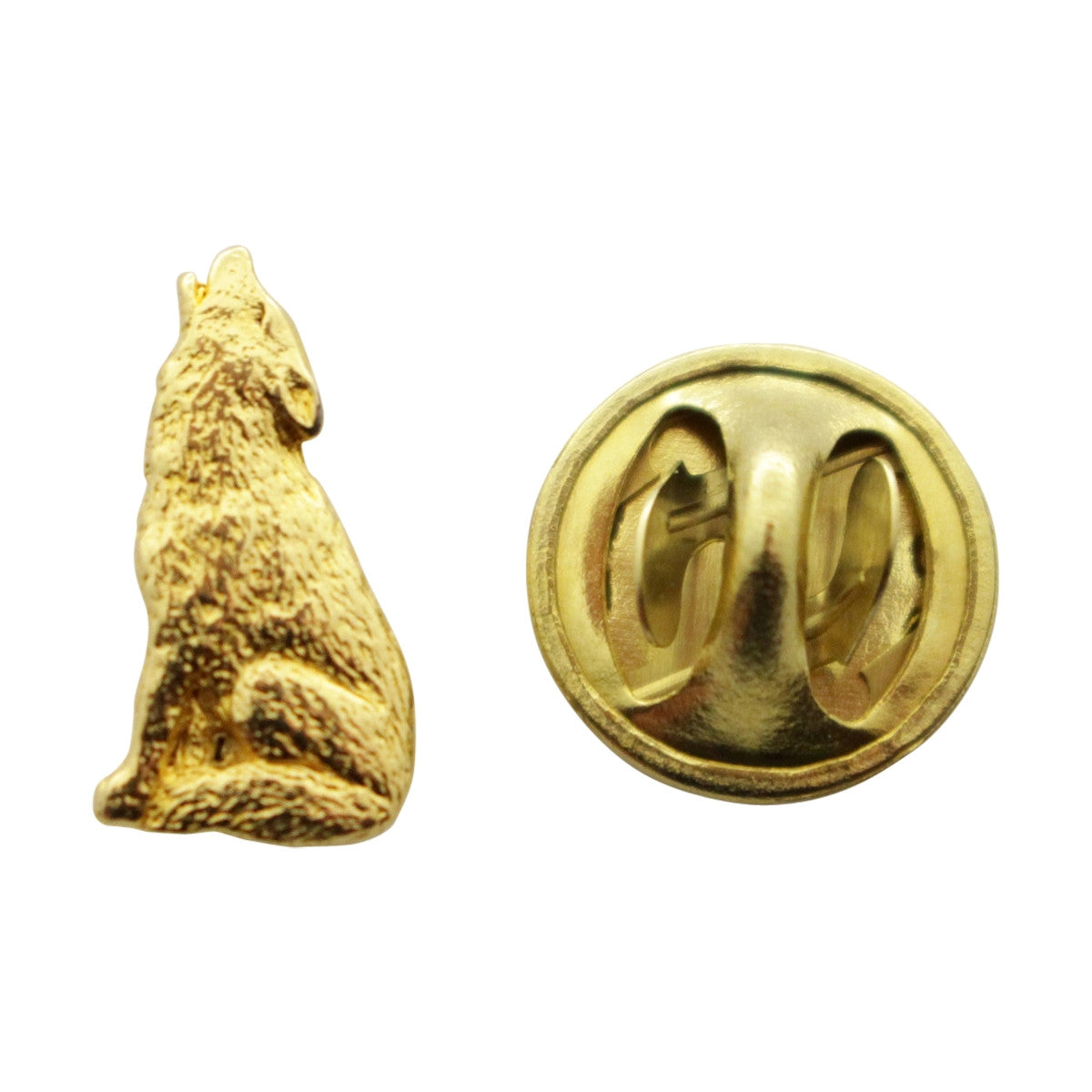  Howling Wolf Mini Pin ~ 24K Gold ~ Miniature Lapel Pin