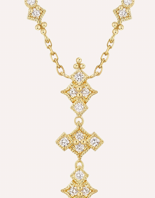 Glitter Long Necklace - Yellow Gold