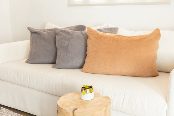 faux fur throw pillows home decor