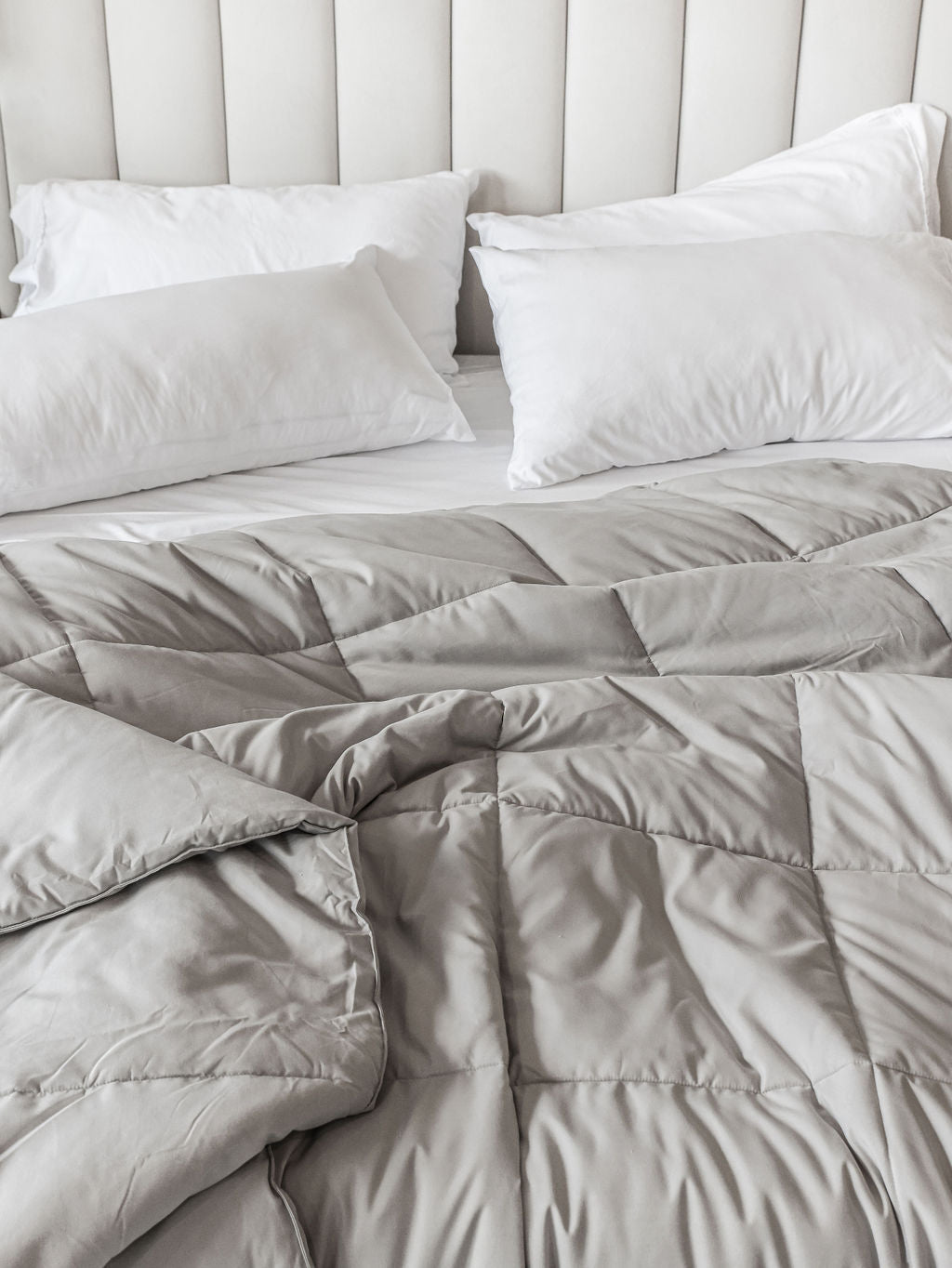 A close-up of the Lux Collection Sheet Set pillowcase, featuring its smooth and breathable fabric.