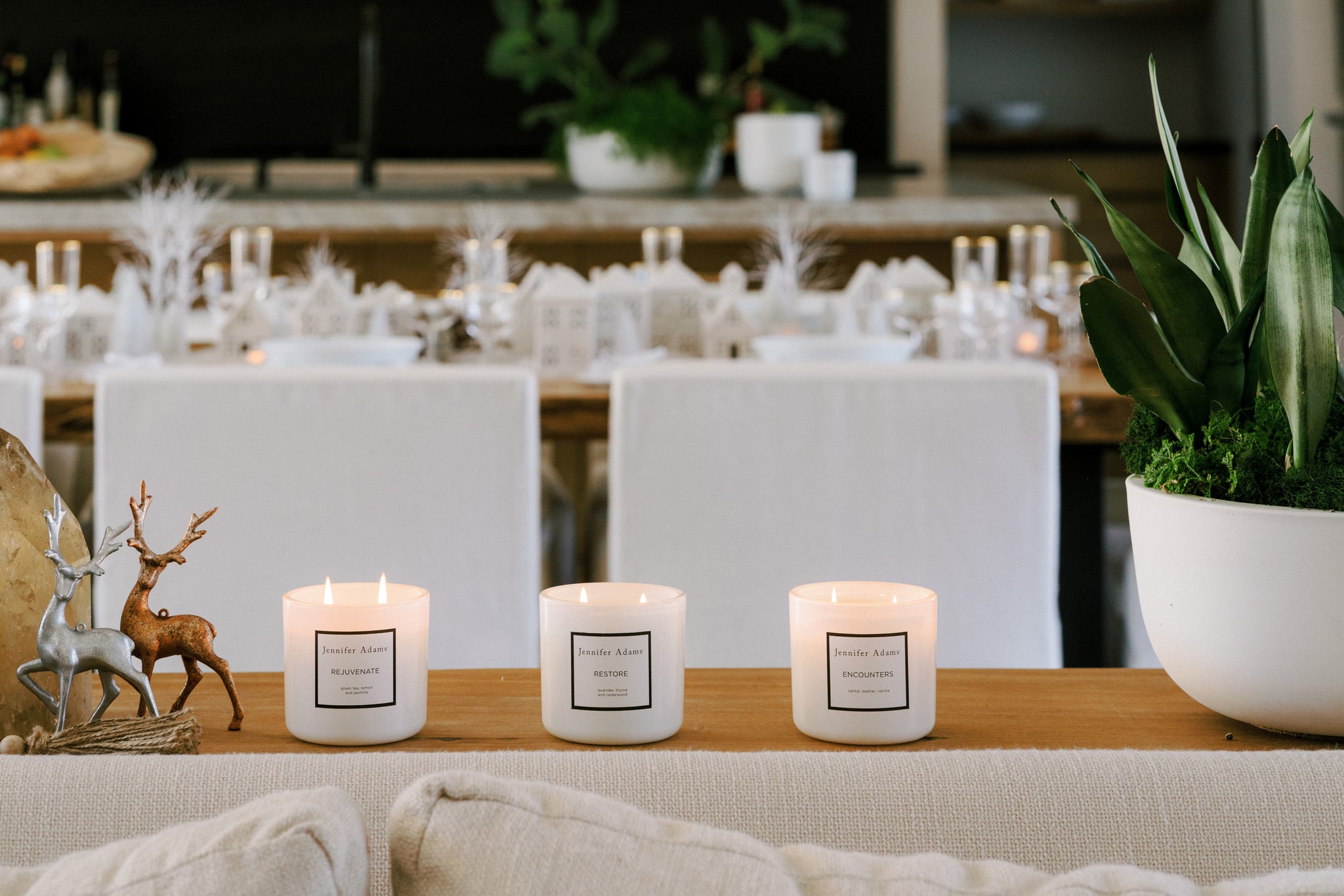 Group of scented candles in warm, welcoming scents