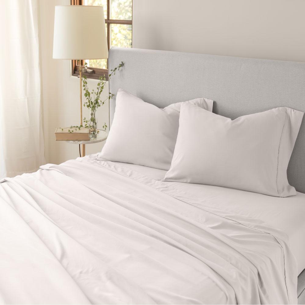 Lux 5 Piece Adjustable (Split) King Ivory Sheet Set