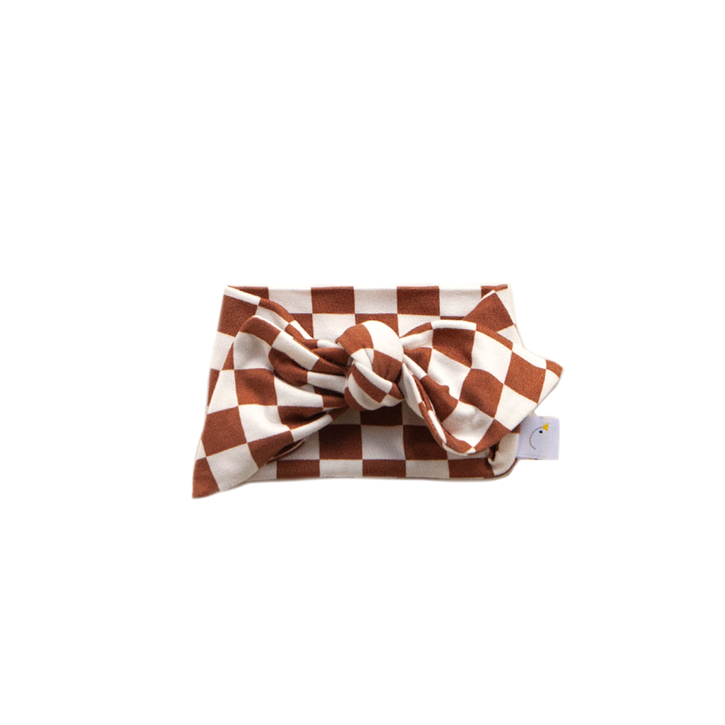 checkerboard / coco / knotted headband