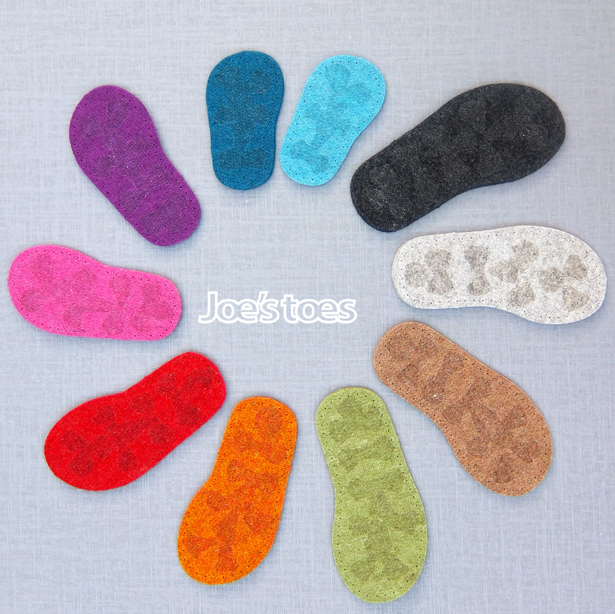 Felt Slipper Soles with Latex Grip 