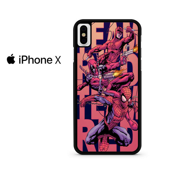 Team Red Daredevil Deadpool And Spiderman For Iphone X