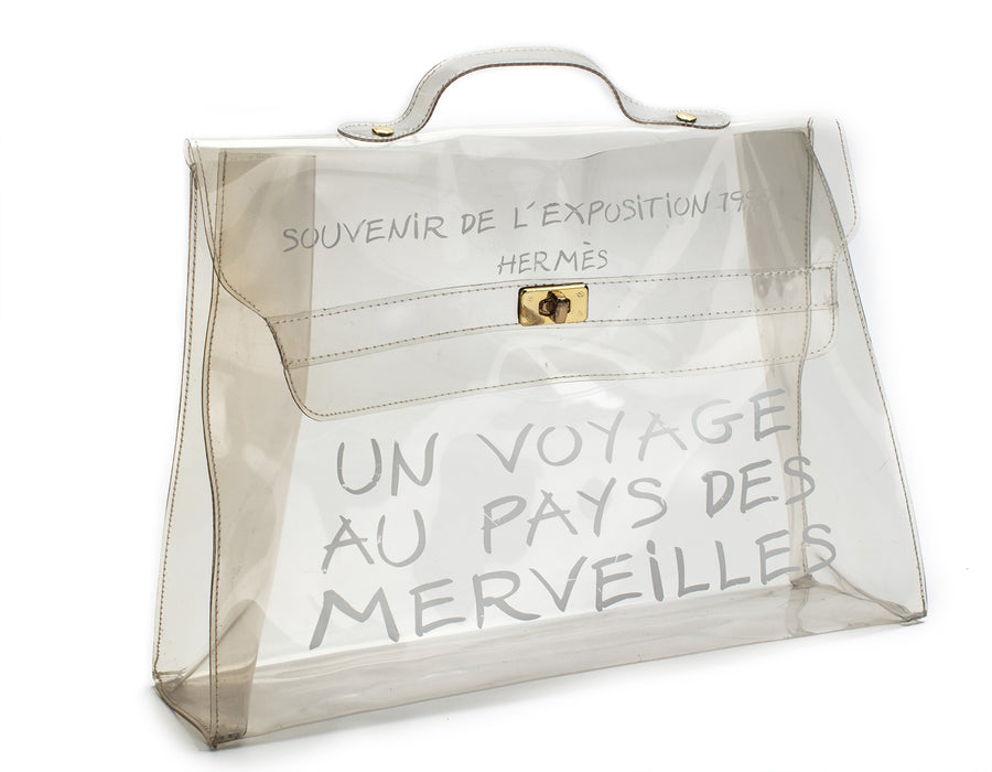 hermes clear vinyl kelly bag