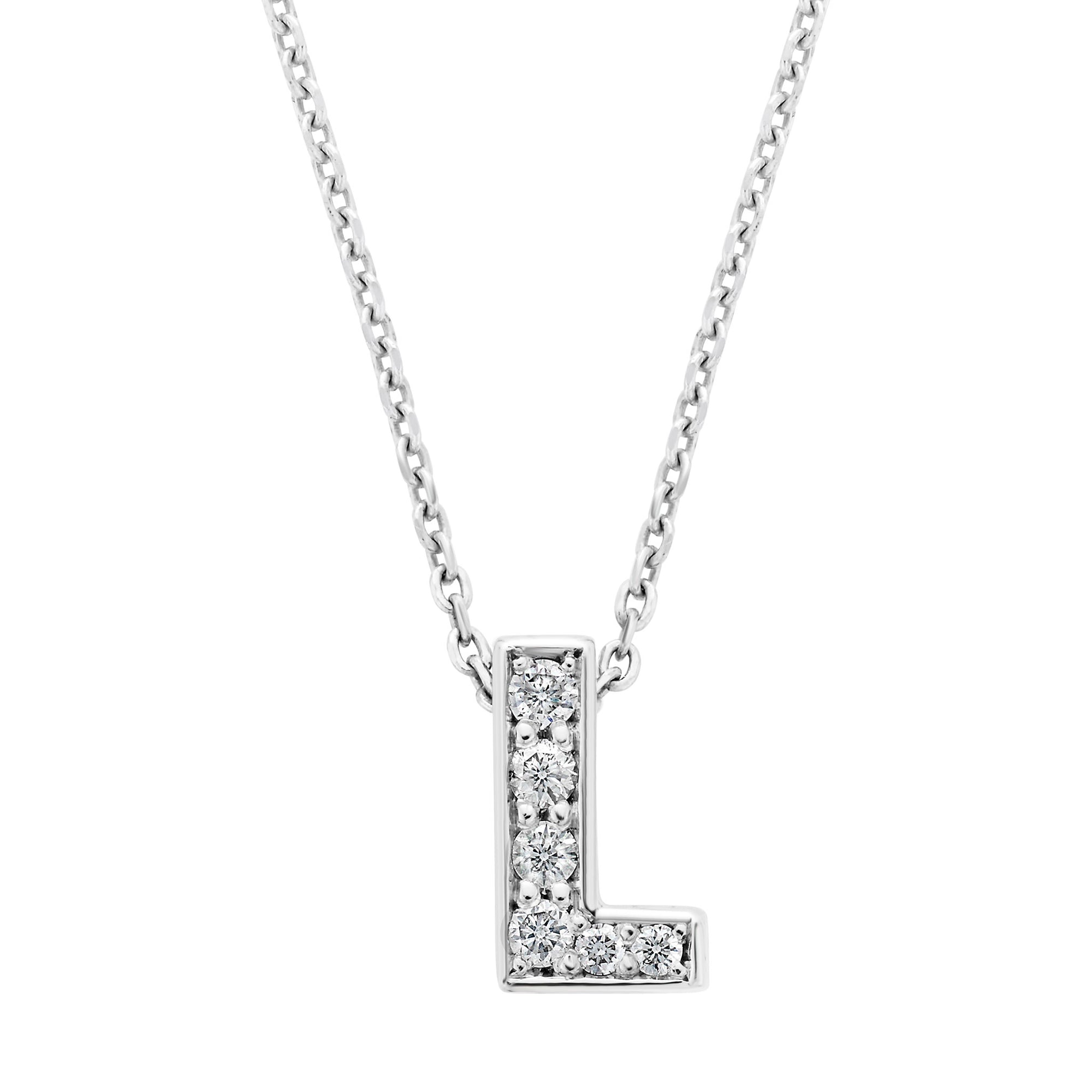 LJ Diamond Letter Charm Necklace - LeahJessica Jewelry