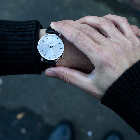 KANE Watches Minimal Men's watch featuring silver steel face