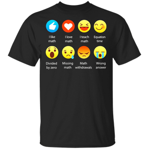 I Love Math Emoji Emoticon Funny Graphic Tee Shirt - FrankyTee